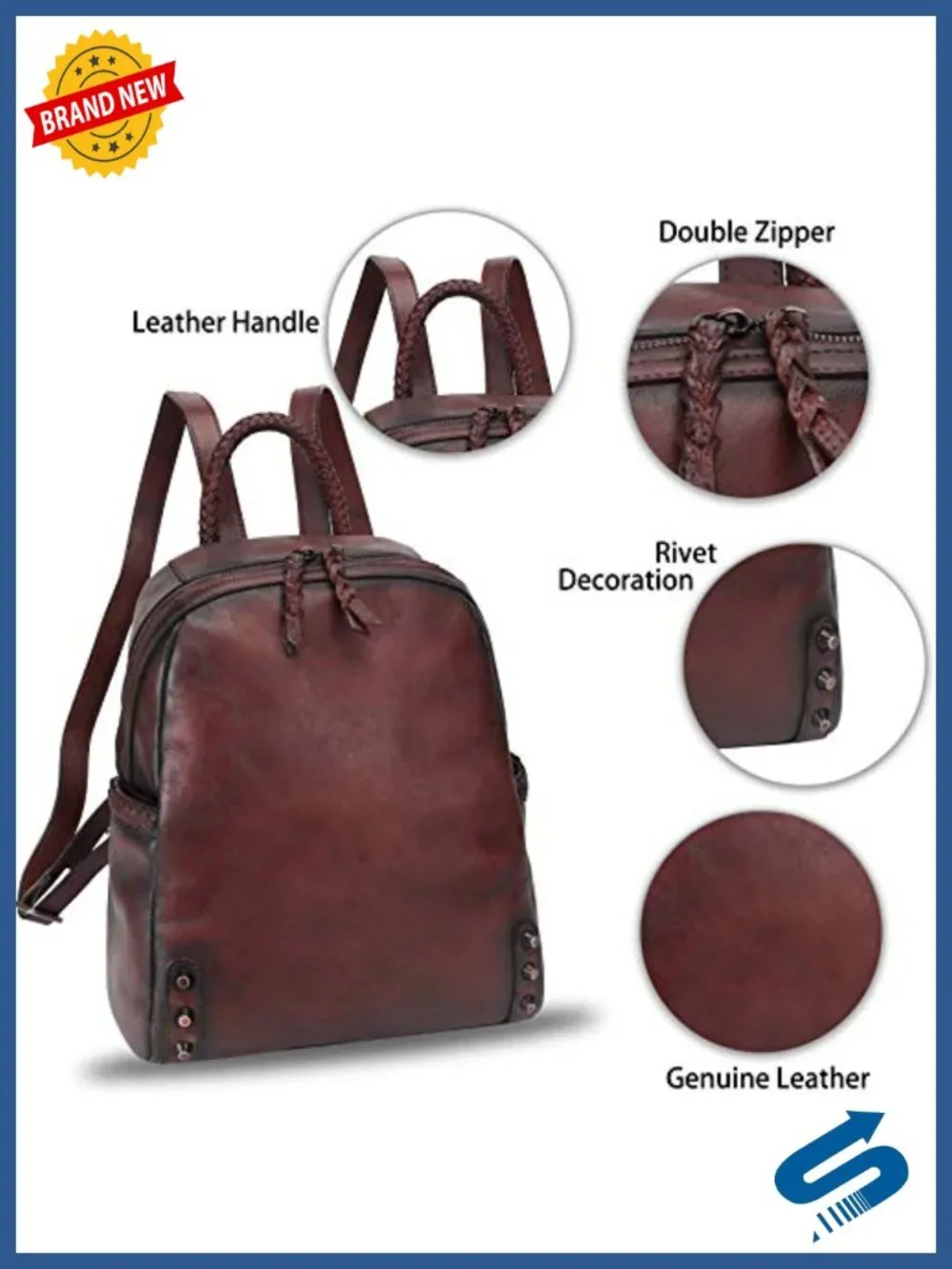 Genuine Leather Backpack Vintage Rucksack Handmade Western Daypack